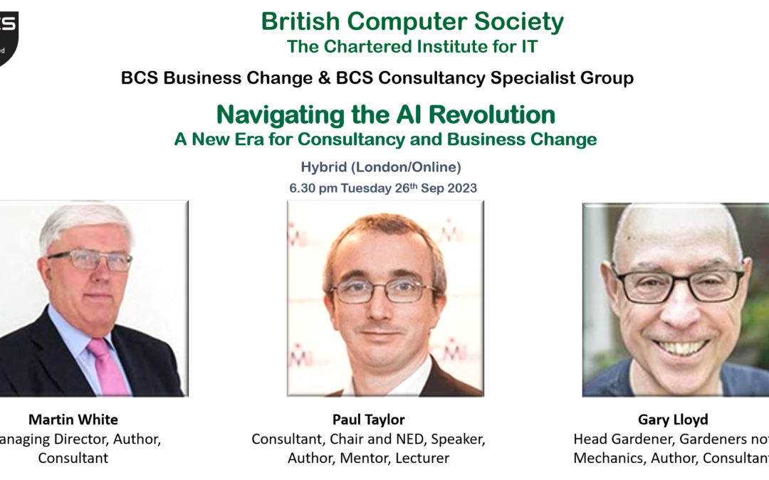 Paul Taylor will be speaking at BCS’s “Navigating the AI Revolution” event on 26th September 2023.